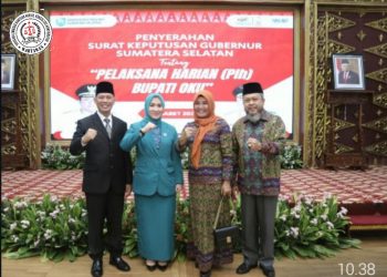 Gubernur Sumatera Selatan Serahkan SK Tentang PLH Bupati OKU, Bertempat di Griya Agung Palembang