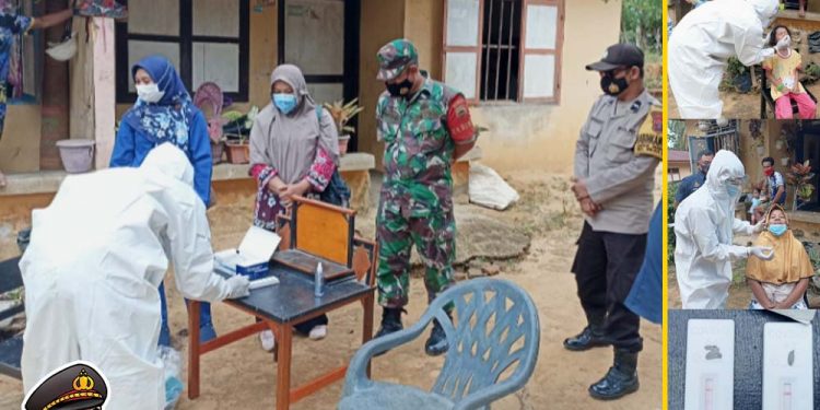 Polsek Bilah Hulu dan Puskesmas Gunung Selamat Lakukan 3T Terhadap Pasien Terkonfirmasi Covid 19