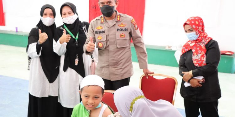 Kapolres Tanjungbalai Pantau Gebyar Vaksinasi Presisi di GOR Wira Satya Mapolres, Kita Memberi Rasa Aman