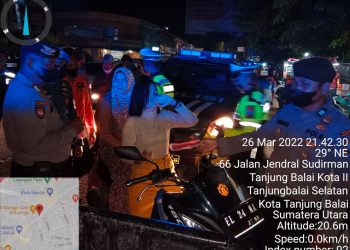 Antisipasi Penyebaran Virus Covid-19 Polres Tg.balai Gelar Patroli dan Operasi Yustisi Besama TNI dan Pemko Tg.balai