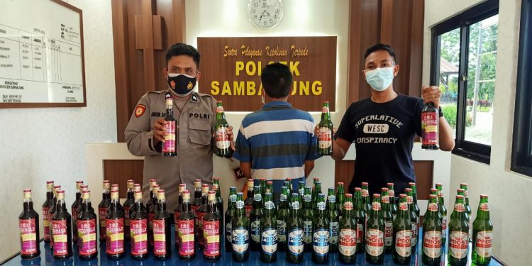 Polsek Sambaliung Ringkus Penjual Miras