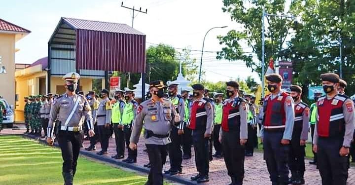 Kapolres Labuhanbatu Sampaikan Amanat Kapolda Sumut ” Dalam Apel  Gelar Pasukan OPS Patuh Toba – 2022
