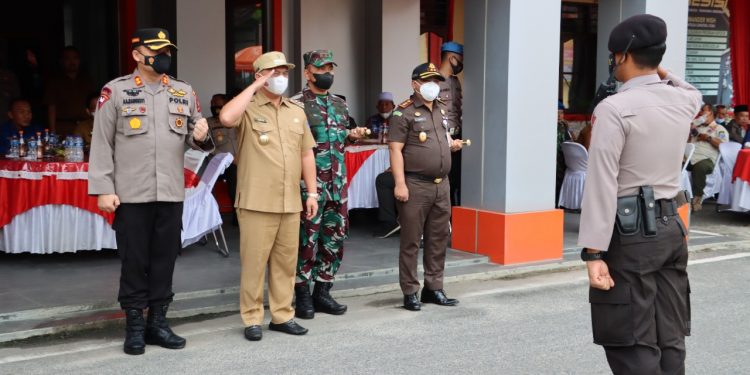 POLRES Labuhanbatu Laksanakan Apel Penyerahan Paket Bakti Sosial dan Bantuan Sosial Dalam Rangka Hari Bhayangkara ke – 76