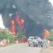 Musibah Kebakaran di Dusun 4 Ulak Teberau, Akibat Mobil Pengangkut Minyak Alami Kecelakaan