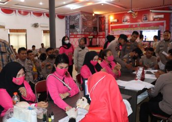 Menymabut Hari Bhayangkara ke – 75 Polres Labuhanbatu Menggelar Bakti Kesehatan Donor Darah