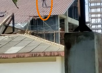 Pekerjaan Penataan Perkantoran UPTD Kabupaten Muba, Diduga Langgar Undang-undang Serta Ancam Keselamatan Pekerjanya