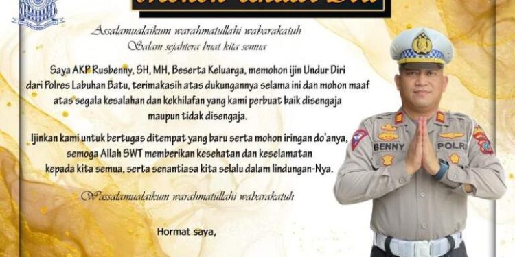 Kasat Lantas Polres Labuhanbatu AKP Rusbenny.SH.,MH Ucapkan Trimakasih Atas Kukungan nya Selama  ini