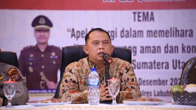 Bupati Labuhanbatu Ikuti Zoom Meeting Apel Sinergi Tiga Pilar