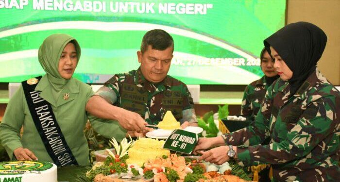 Peringati HUT Ke – 61 Kowat ,Pangdam 1/BB Pimpin Acara Syukuran Dan Sekaligus Potong  Tumpeng Dan Kue Tar