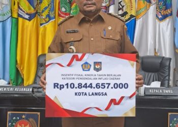 Pemko Langsa Menerima Intensif Fiskal dari Menteri Keuangan dan Menteri Dalam Negeri Guna Pengendalian Inflasi Daerah