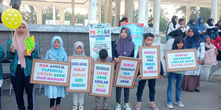 Dinas DP3A Dalduk dan KB Kota Langsa Bersama FAKTA, PUSPAGA dan Satgas P3A Gelar Kampanye Pencegahan Perkawinan Usia Dini