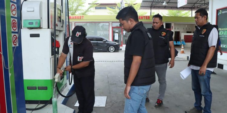 Jelang Mudik Lebaran 2024,Tim Tipidter Polres Langsa Sidak SPBU