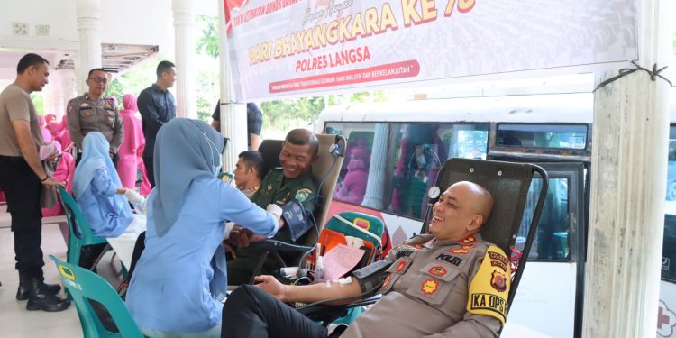 Donor Darah di Hari Bhayangkara ke-78, Polres Langsa Perkuat Sinergi Masyarakat