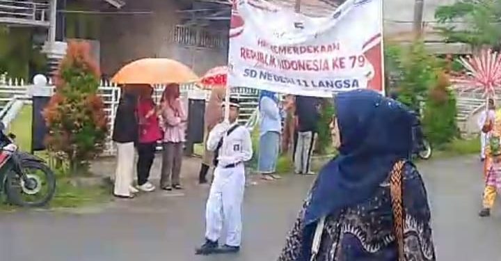 HUT Rl ke-79 Tahun 2024 Juara 1 Pawai Alegoris Di Raih Oleh Peserta 05 dari SD 11 Kota Langsa