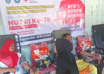 Dalam Rangka Memperingati  HUT RI Ke – 79 Pemerintah Gampong Sungai Pauh Giat Laksanakan Donor Darah